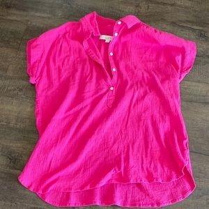 Loft half button collared linen shirt